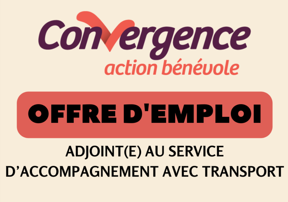 Convergence recrute ! Poste d’Adjoint(e) au service d’accompagnement avec transport